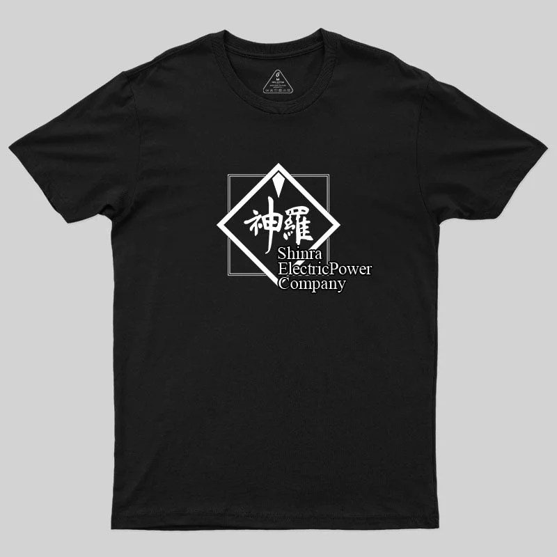 Shinra Electric Power Company B&W Logo T-Shirt Casual Women's Loose - fitting