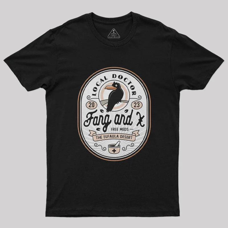 Fang and X Clinic Crest Geek T-Shirt Casual Women's Loose - fitting