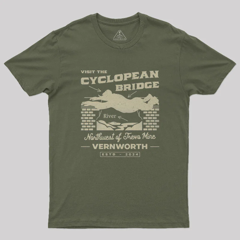 Cyclopean Bridge Emblem Geek T-Shirt Earthy Women's 