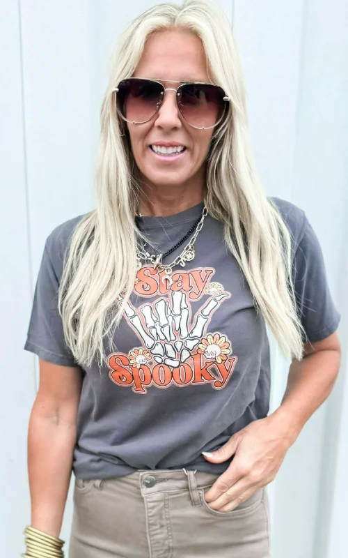 Stay Spooky Season Garment Dyed Graphic T-shirt - FINAL SALE Youthful Women's Anime - inspired