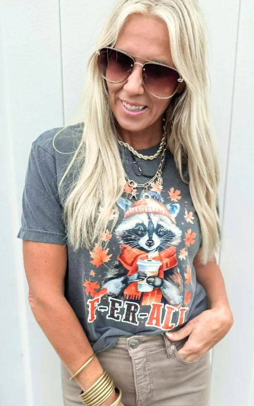 F-er-ALL Racoon Season Garment Dyed Graphic T-shirt - Final Sale Athletic Women's 