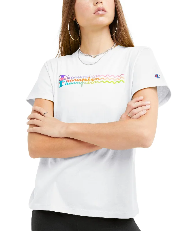 Women's Logo Graphic-Print Cotton Crewneck Tee Business
