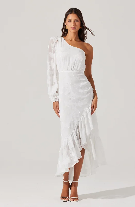 Calista One Shoulder Midi Dress Disco