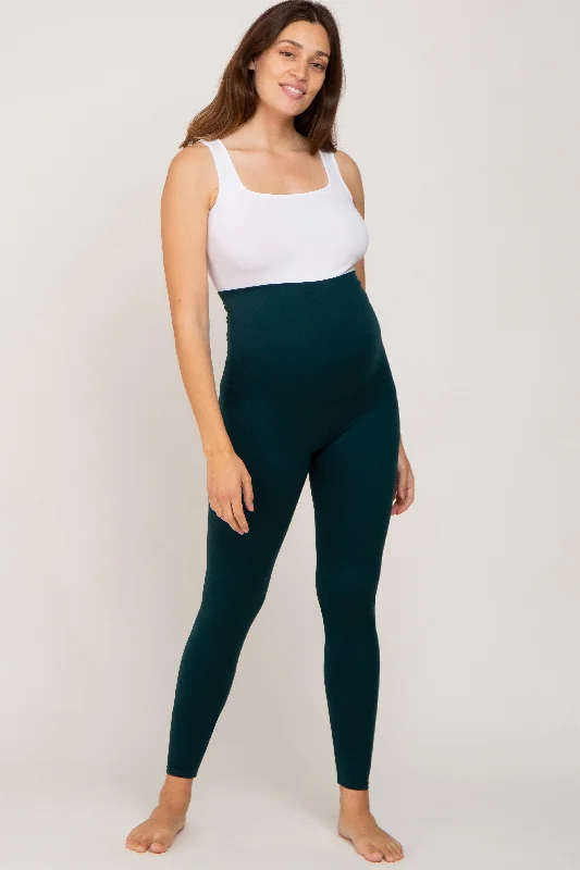 Forest Green Basic Maternity Leggings Sleek Women's 