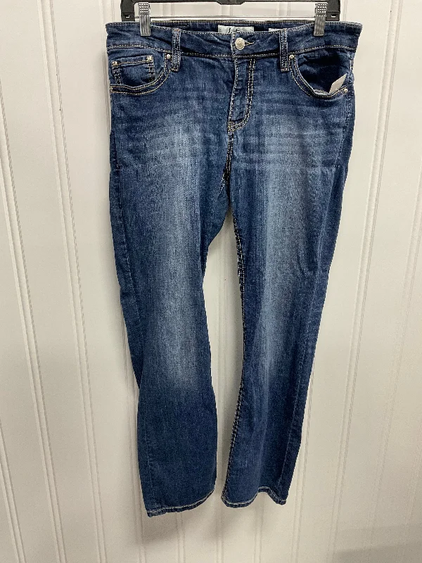 Jeans Boot Cut By Daytrip In Blue Denim, Size: 12 Geometric