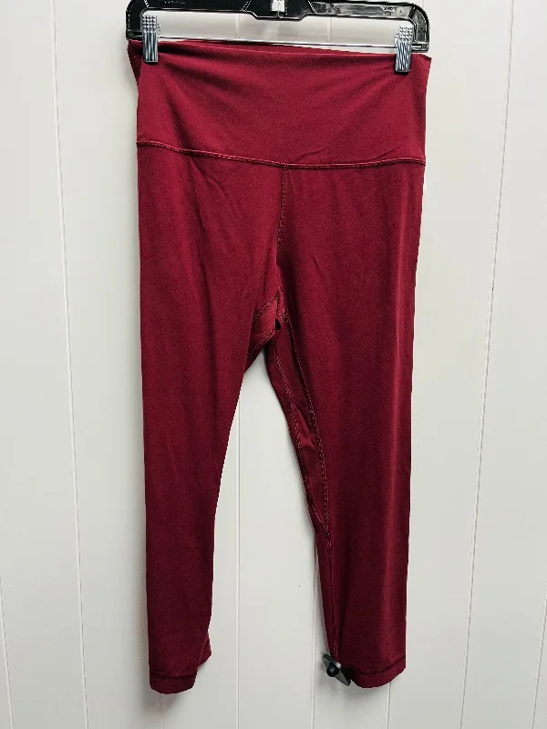 Athletic Leggings By Lululemon In Red, Size: 10 Stylish Women's Tropical 