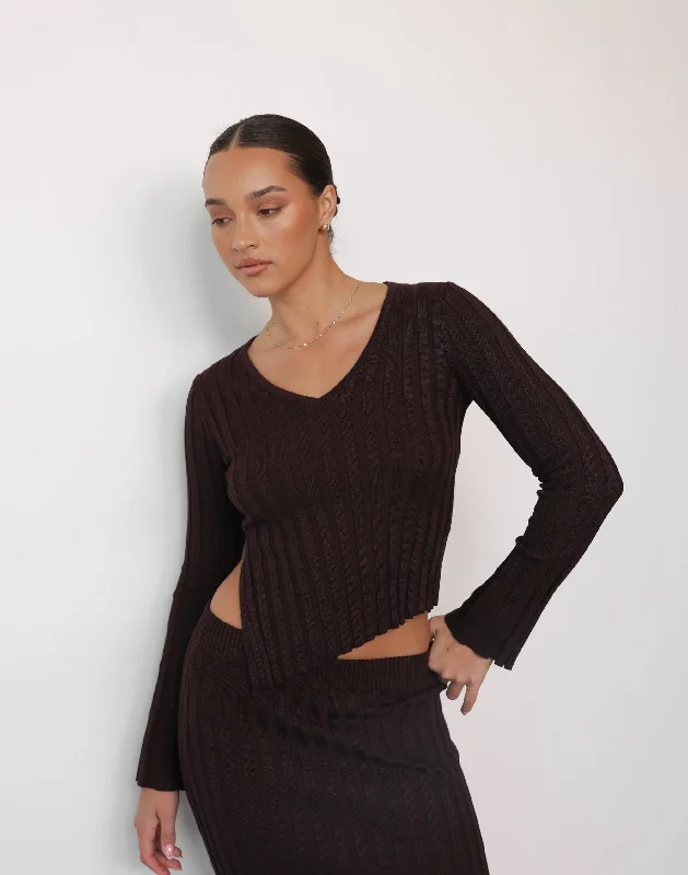 Andrea Top (Chocolate) Streetwear Style for 
