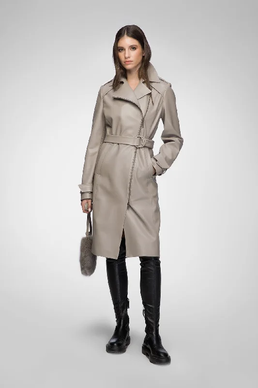 Catalina - Niobe Leather Coat Elegant Women's Formal 