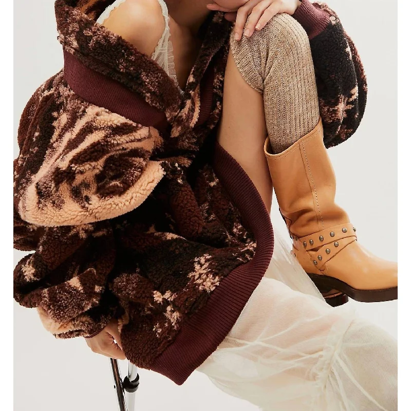 Free People - Rosie Printed Sherpa Jacket Monochromatic Office Style