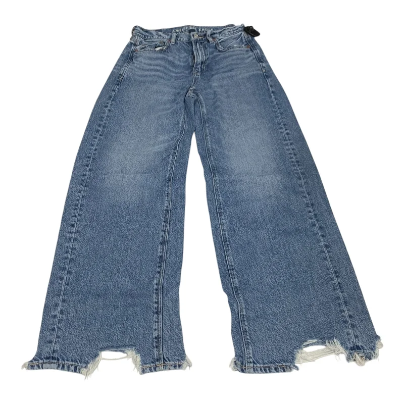 Jeans Wide Leg By American Eagle In Blue Denim, Size: 000 British Gentlewoman Style