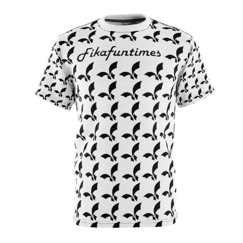 All Over Print White & Black Unisex Fikafuntimes T-Shirt Confident Women's High - fashion