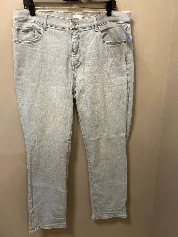 Jeans Straight By Loft In Blue Denim, Size: 14 Relaxed Women's Beachy