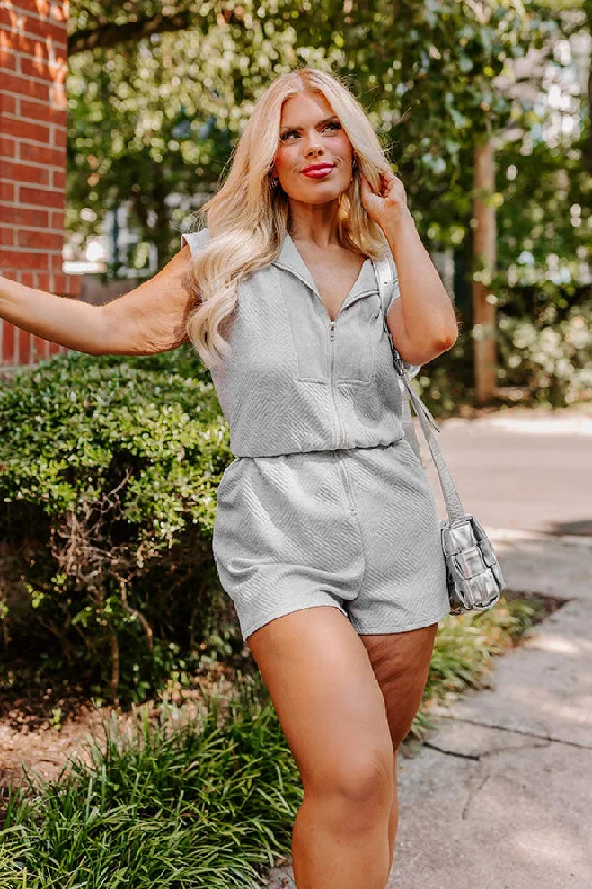 Coffee Run Cutie Romper in Grey Curves Compression